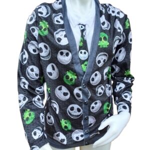 Disney Nightmare Before Christmas Unisex Faux Tie Soft Long Sleeve Tee M